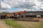 Amtrak Burro Crane Model 50 laying track